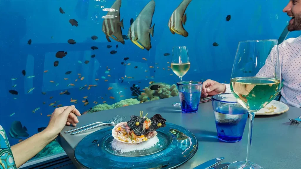 5.8 underwater restaurant maldives